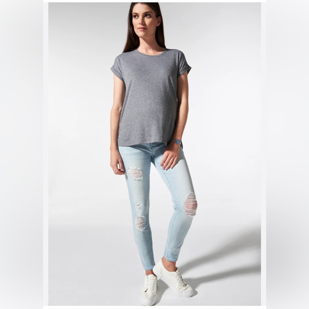 BLANQI Light Blue Distressed Skinny Jeans